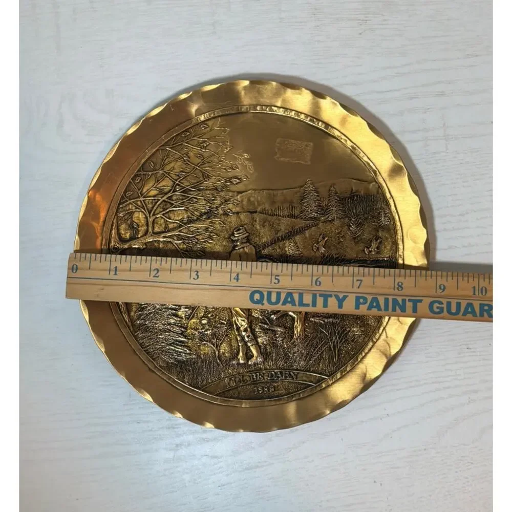 Vintage Wendell August Forge Solid Bronze Plate Featuring 1989 I'll Be Darn